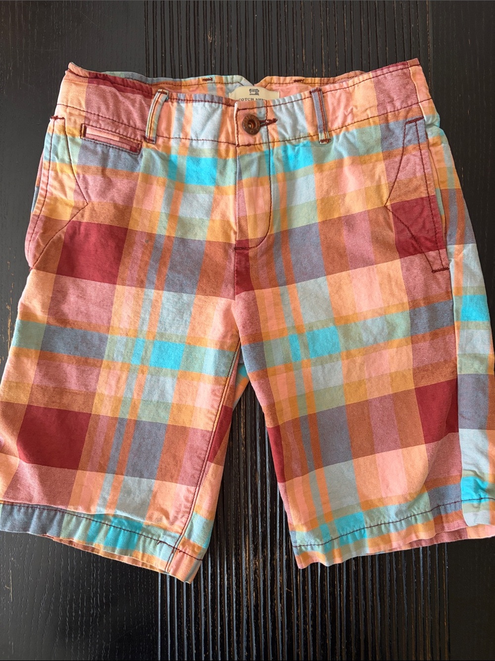 Scotch Shrunk Multicolor Plaid Cotton Shorts